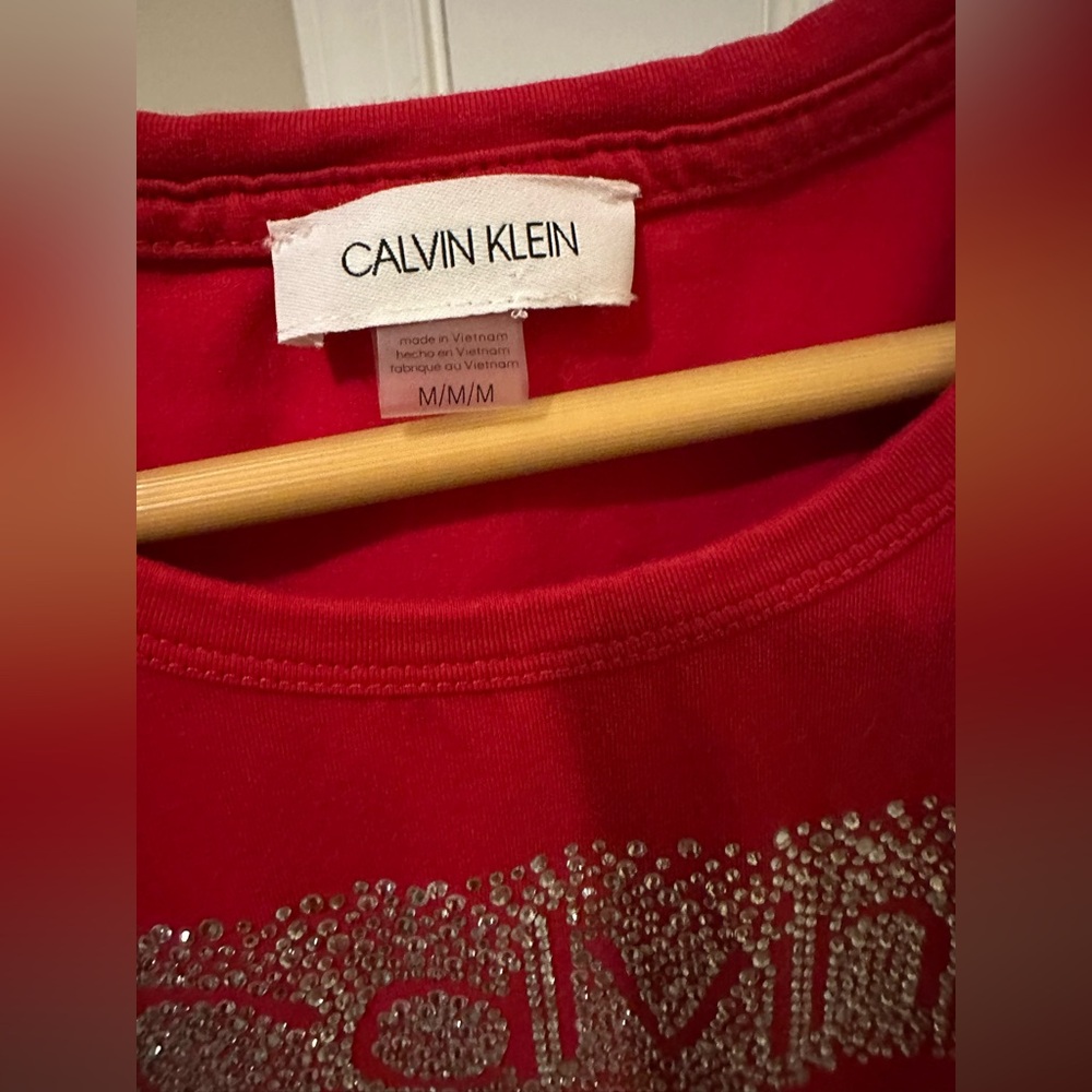 Calvin Klein Red T-Shirt Dress - Size Medium - Picture 3 of 4